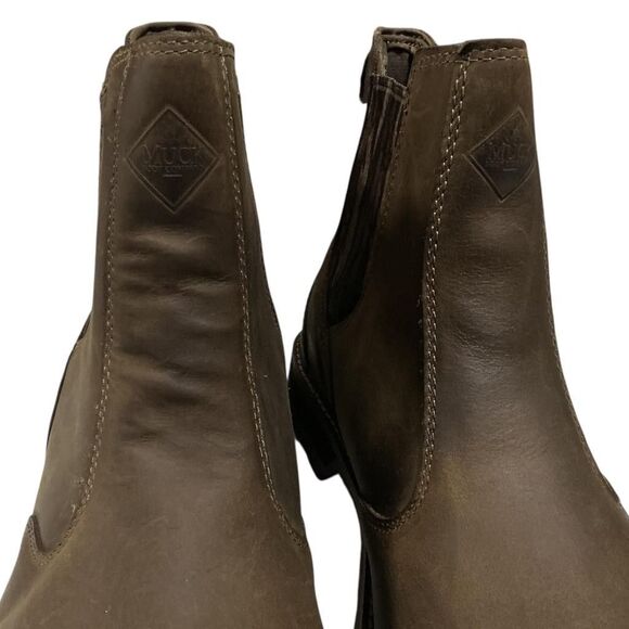 Muck Boot Company Mens 12.5 Brown Chelsea Outdoor Waterproof Leather Boots NEW - Picture 3 of 12